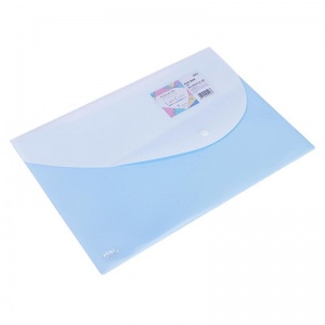 Папка-конверт на кнопке Deli А4+ 180мкм, пластик) с кармашком для визитки)