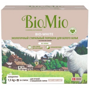 Стиральный порошок-автомат BioMio Bio White, 1.5кг, для белого белья