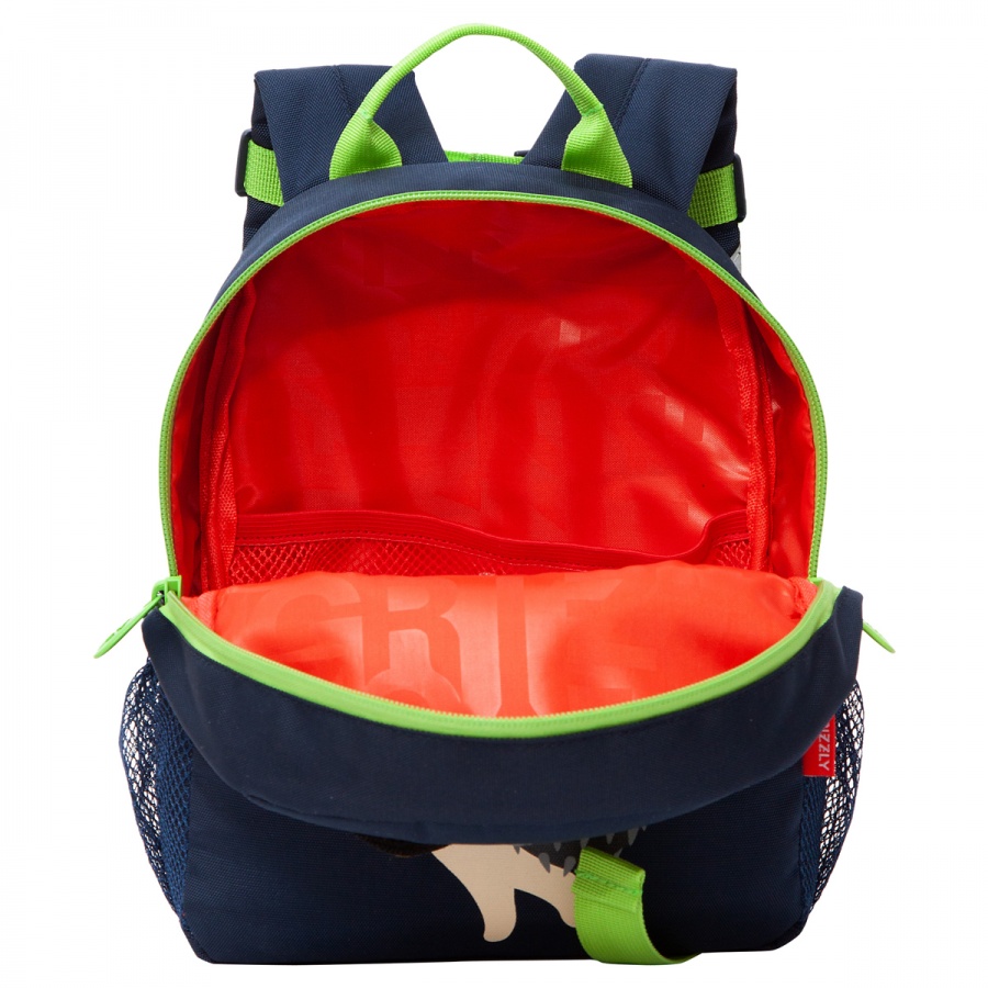 Рюкзак детский Grizzly, 20x26x10см, 1 отделение, 2 кармана, укрепленная спинка, синий (RS-374-1/1)