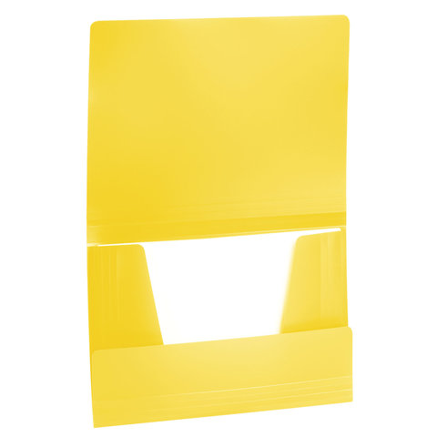 Папка на резинках пластиковая Brauberg Office (А4, до 300 листов) желтый (228082)