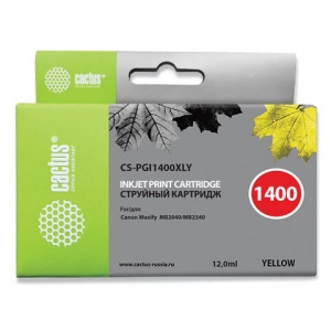 Картридж CACTUS совместимый с Canon PGI-1400XL Y (900 страниц) желтый (9204B001) (CS-PGI1400XLY)