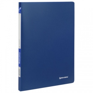 Папка файловая 30 вкладышей Brauberg Office (А4, пластик, 500мкм) синяя (222631)