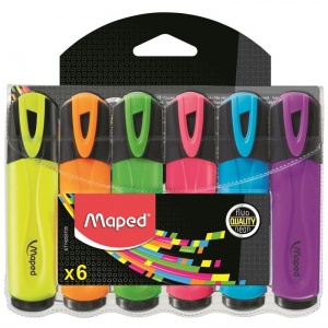 Набор маркеров-текстовыделителей Maped FluoPeps Classic (1-5мм, 6 цветов) 6шт. (742557)