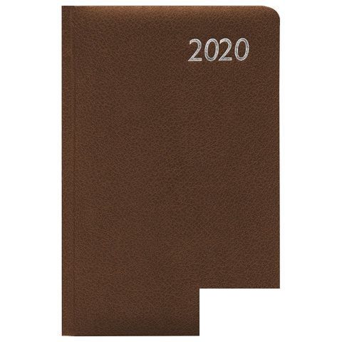 Еженедельник датированный на 2020 год А5 Brauberg Profile (64 листа) обложка кожзам &quot;под фактурную кожу&quot;, коричневая (129647)