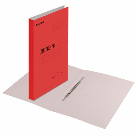 Папка-скоросшиватель Brauberg (А4, до 200л., 360 г/м2, картон мелованный) красная (124575), 25шт.