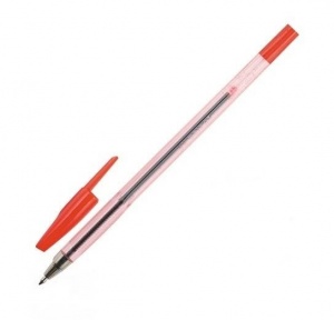 Ручка шариковая Beifa AA 927 (0.5мм, красный цвет чернил, корпус прозрачный) 1шт. (AA927-R)