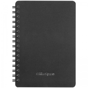 Записная книжка А6 OfficeSpace "Base", 60 листов, спираль, черная пластиковая обложка, 3шт. (Зк6к60грП_35421)