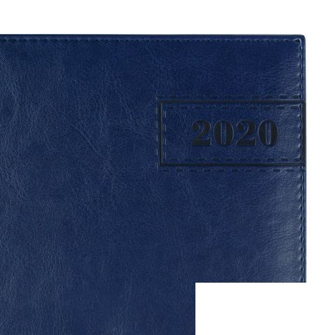 Ежедневник датированный на 2020 год А4 Brauberg Imperial (168 листов) обложка кожзам &quot;под гладкую кожу&quot;, темно-синяя (129681)