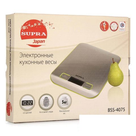 Кухонные весы Supra BSS-4075, серый
