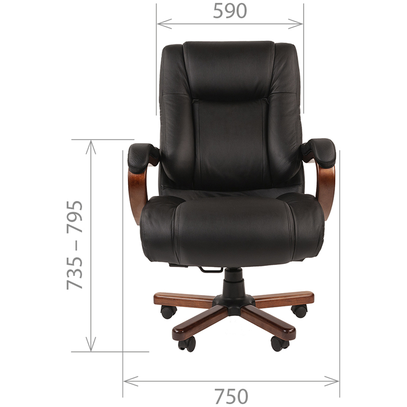 Кресло руководителя Chairman 503 WD, кожа черная, механизм качания, до 180кг (7029379)