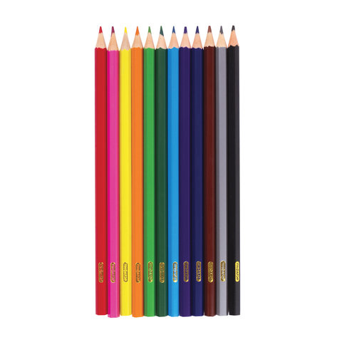 Карандаши цветные 12 цветов Пифагор &quot;Жираф&quot; (d=2.65мм, 6гр, пластик) (181250)