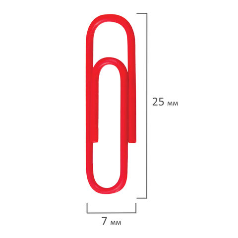 Скрепки Офисмаг (25мм, красные) картонная упаковка, 100шт., 25 уп. (226245)