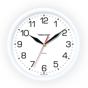 Часы настенные аналоговые Troyka 21210213, белый