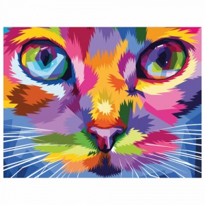 Картина по номерам Остров сокровищ "Радужный кот", 40х50см, на подрамнике, акрил, кисти (663320)