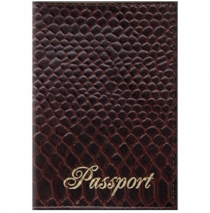 Обложка для паспорта OfficeSpace "Питон", натуральная кожа, коричневый (254226)