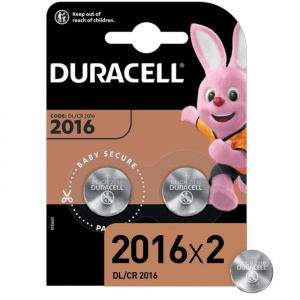 Батарейка Duracell CR2016 (3 В) литиевая (блистер, 2шт.) (5003996), 10 уп.
