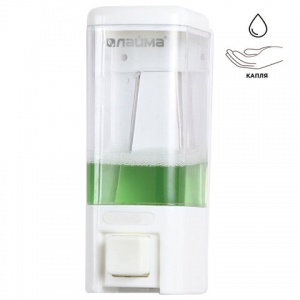 Диспенсер для жидкого мыла Лайма, наливной 480мл, ABS-пластик, белый (605052)