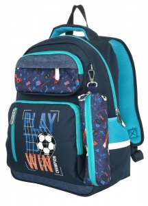 Рюкзак мягкий schoolФОРМАТ Play football, модель Soft 3+, мягкий каркас, трехсекционный, 42х29х14,5см, 18л, для мальчиков