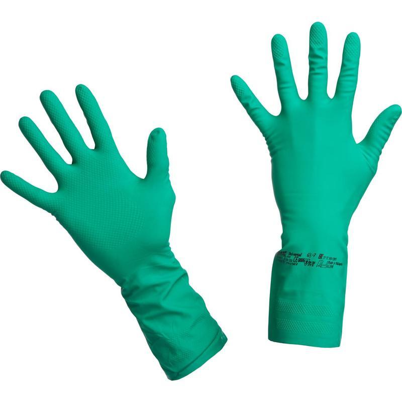 Перчатки нитриловые Vileda Universal, размер 7 (S), зеленые, 1 пара (100800)