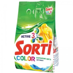 Стиральный порошок-автомат Sorti "Color", для цветного белья, 3кг (802-5), 4 уп.