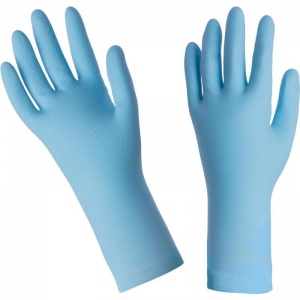 Перчатки защитные латексные Mapa Vital Eco 117, х/б напыление, размер 8 (M), синие, 1 пара