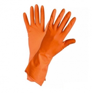 Перчатки латексные "Умничка", размер S (12/240), 40г, оранжевые, 1 пара