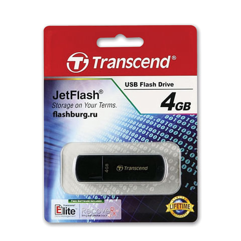 Флэш-диск USB 4Gb Transcend Jetflash 350, черный (TS4GJF350)