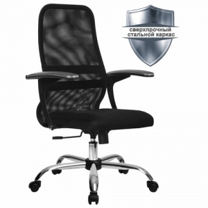 Кресло офисное Metta SU-C-8-Т, ткань-сетка черная, хром