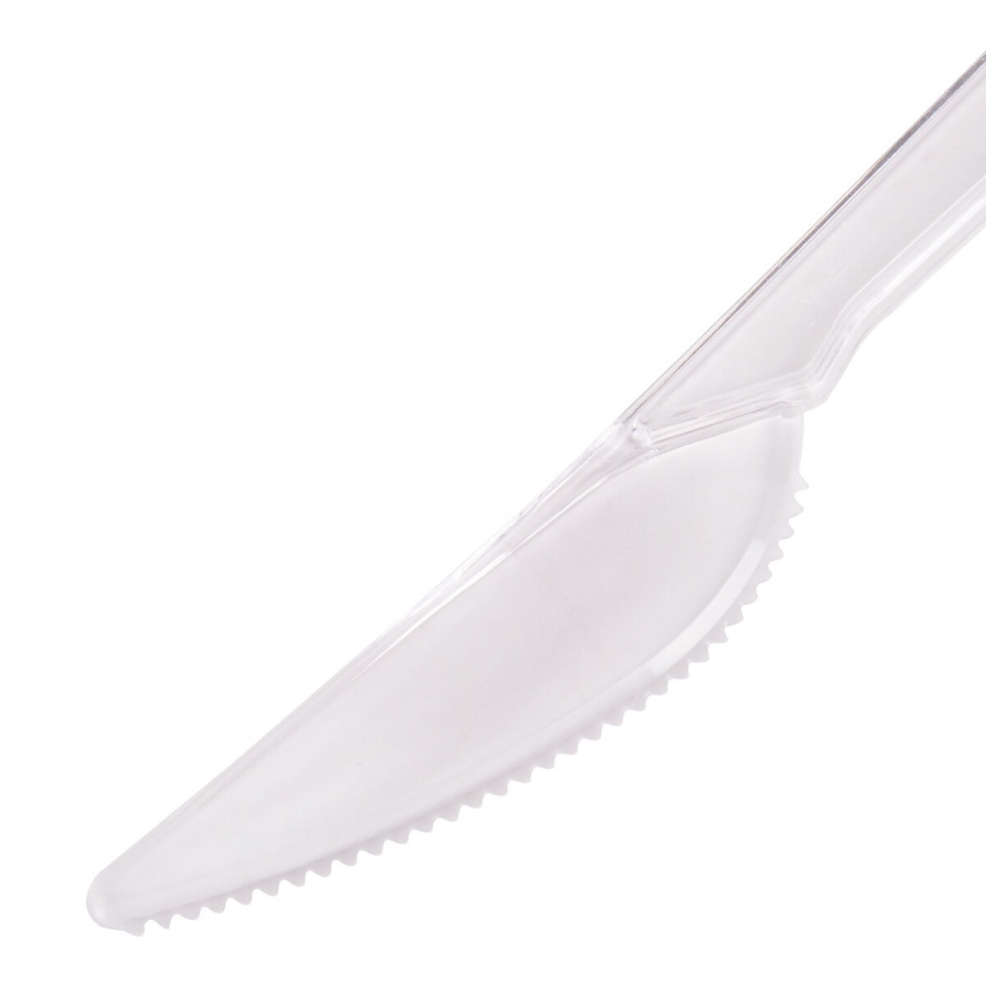 Нож одноразовый 180мм Белый Аист, прозрачный, пластик, 50шт., 5 уп. (607843)