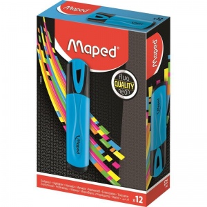 Маркер-текстовыделитель Maped FluoPeps Classic (1-5мм, голубой) (742530), 12шт.