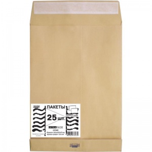 Пакет почтовый E4 Packpost Extrapack (300x400x40, 120г, стрип) крафт, 25шт.