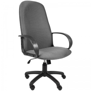 Кресло руководителя Русские кресла 179, ткань серая TW, пластик черный (НФ-00000487)