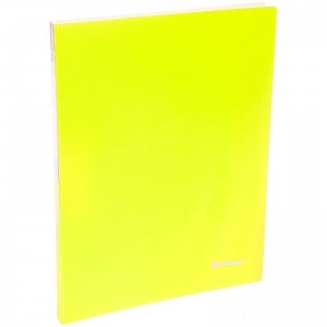 Папка с зажимом Berlingo Neon (А4, до 100л., пластик, с кармашком) неоновая желтая (ACp_01803), 30шт.