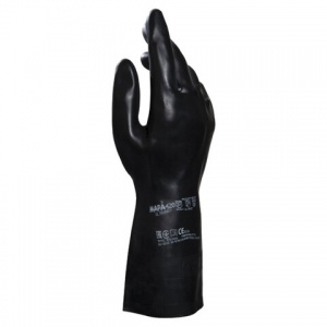 Перчатки защитные латексно-неопреновые Mapa Technic/UltraNeo 420, х/б напыление, размер 7 (S), черные, 10 пар