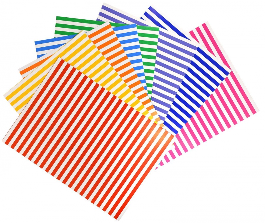 Картон цветной мелованный Каляка-Маляка Полоски (8 цветов, 8 листов, А4) в папке (КЦУКМ-П)