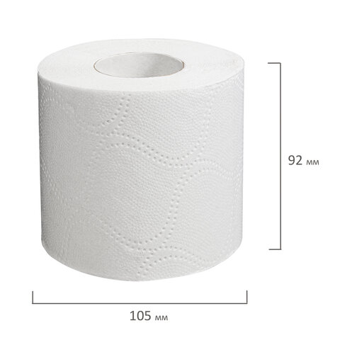 Бумага туалетная 2-слойная Лайма, белая, 18.5м, 24 рул/уп (128719)