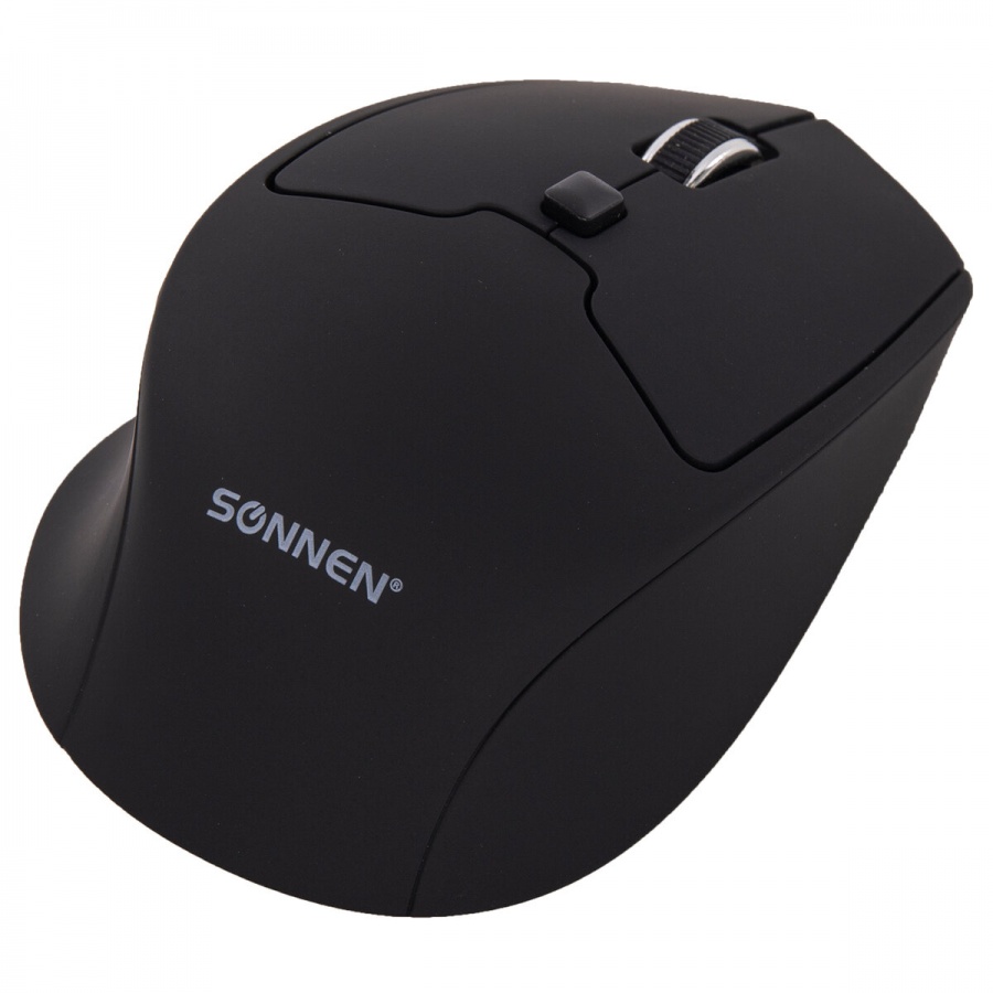 Мышь оптическая беспроводная Sonnen V33, USB, 6 кнопок, оптическая, черная, SOFT TOUCH, 100шт. (513517)