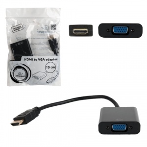 Переходник HDMI Cablexpert, HDMI (m) - VGA (f), 15см (A-HDMI-VGA-04)