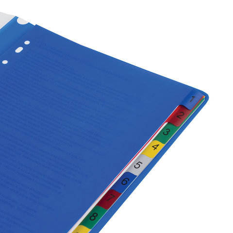 Разделитель листов пластиковый Офисмаг (А4, на 12л., цифровой, оглавление) цветной (225617)