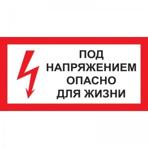Знак по электробезопасности A14 Под напряжением! Опасно для жизни (пластик, 300х150мм) 1шт.