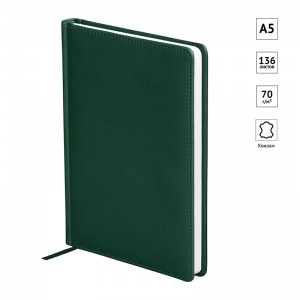 Ежедневник недатированный А5 OfficeSpace Winner (136 листов) обложка кожзам, зеленая (En5_12683)