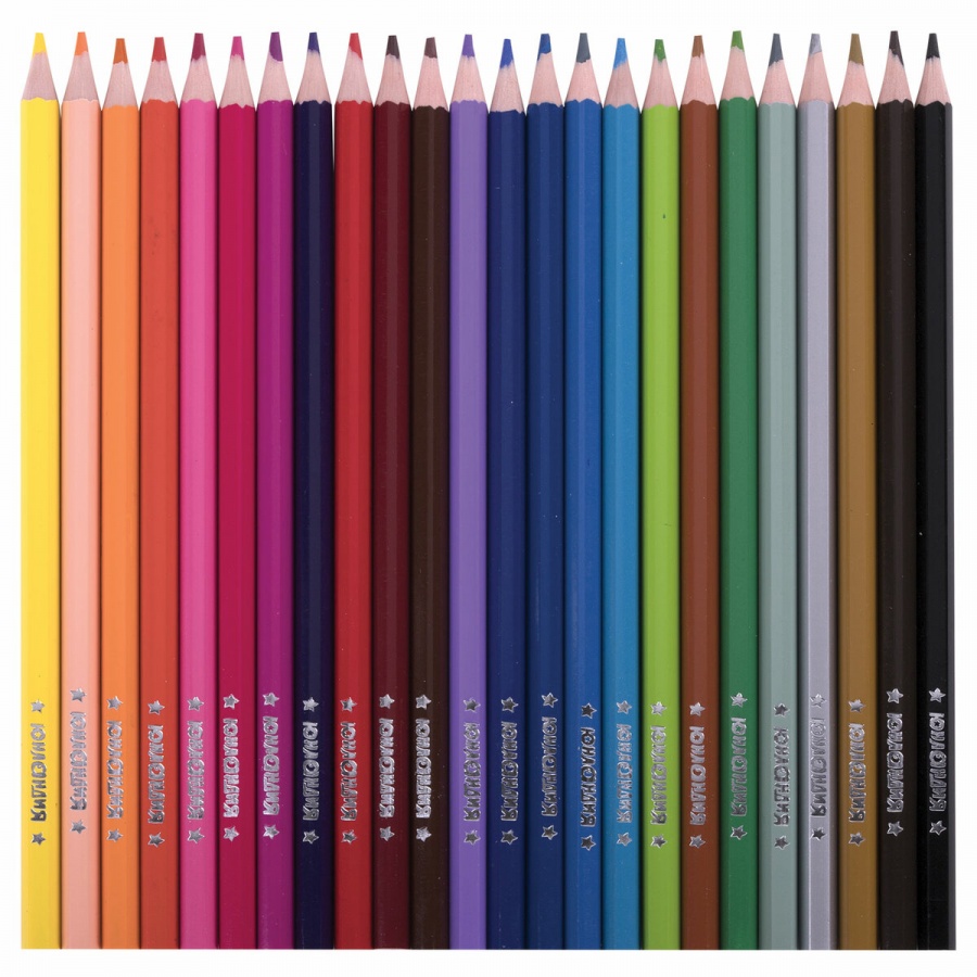 Карандаши цветные 24 цвета Юнландия &quot;Домики&quot; (L=176мм, пластик, мягкий грифель, d=3мм) (181838)