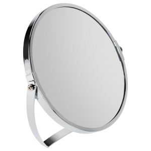 Зеркало косметическое настольное Brabix, круглое, d=17см, двустороннее, с увеличением, нерж.рамка