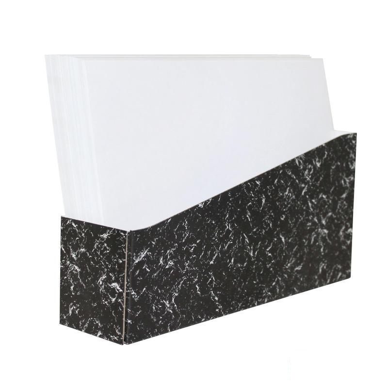 Лоток для бумаг вертикальный Attache Мрамор, 75мм, картон, черный, 2шт.