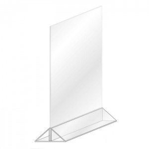 Подставка настольная вертикальная Аллегро (А5, 50х148х240мм, прозр. пластик) 1шт.