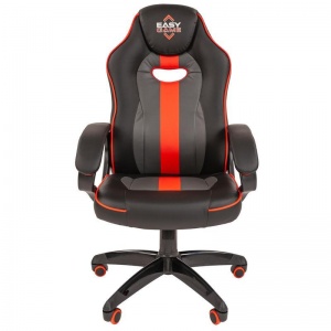 Кресло игровое Easy Chair 689 TPU, экокожа красная/серая/черная, пластик