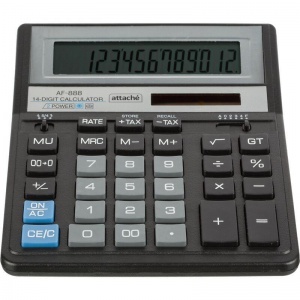 Калькулятор настольный Attache AF-888 (14-разрядный) черный