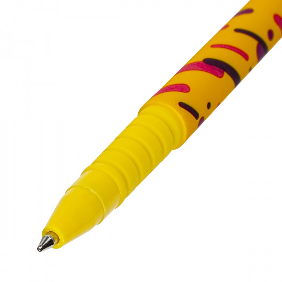 Ручка шариковая Brauberg Soft Touch Grip Lines (0.35мм, синий цвет чернил, мягкое покрытие) 36шт. (143724)
