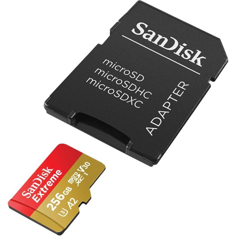 Карта памяти microSDXC SanDisk Extreme 256Gb, UHS-I A2, 1шт. (SDSQXA1-256G-GN6MA)