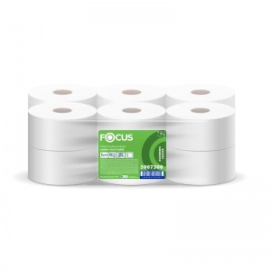 Бумага туалетная для диспенсера 1-слойная Focus Eco Jumbo, 525м, 12 рул/уп (5067300)